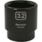 Dynamic 1/2" Drive Standard Socket, Black Phosphate, Tools 1/2" Drive 6 Point Metric, 32mm Standard Length D014032 - alternate 1